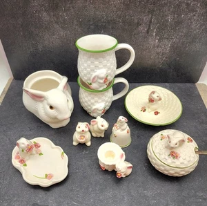 Lote De 10 Colección Primavera Pascua Cerámica Conejo Avon Años 80 De Colección - Imagen 1 de 24