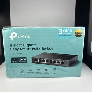TP-Link TL-SG108PE 8 puertos Gigabit Easy Smart Swith con 4 puertos PoE SELLADO NUEVO - Imagen 1 de 6