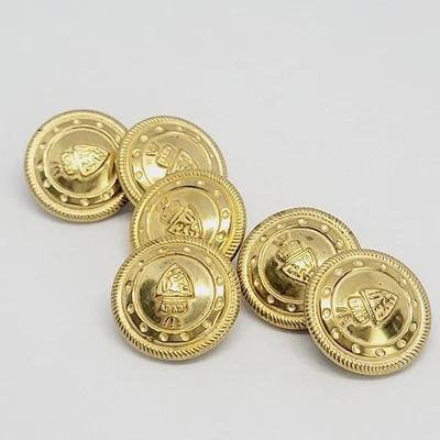 6 BROOKS BROTHERS Vintage Crown and Crest Lion Brass Button Eisen N28 USA - Image 1 of 4