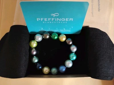 Pfeffinger Muschelkern Perlen Armband ca.19,5 cm Flexband hochwertiger Schmuck  - Bild 1 von 3