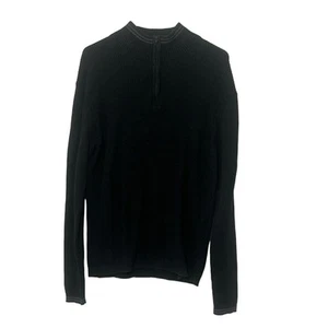Gap Vintage Mens Sz M Black 1/4 Zip Up Sweater Y2K Pullover Long Sleeve - Picture 1 of 15