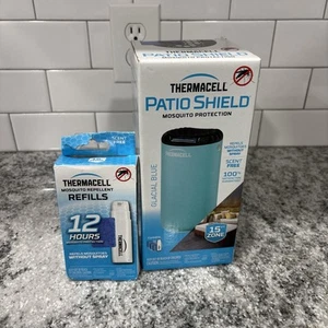 New Thermacell Patio Shield Mosquito Repeller- Glacier Blue + EXTRA REFILLS - Picture 1 of 10