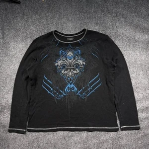 Affliction Style Hemd Herren schwarz XL Y2K Thermo Grunge Skater Goth Jesse Pinkman - Bild 1 von 6