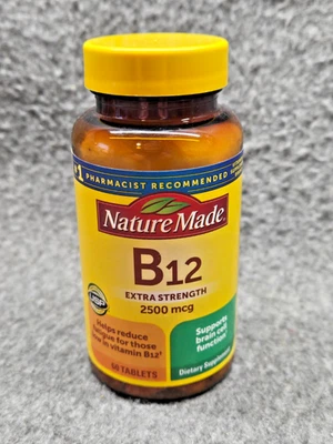 Vitamina B12 Nature Made Extra Fuerza 2500 mcg, 60 comprimidos caducidad 12/2026 Foto 1 de 4