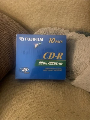 Fujifilm CD-R 10 Pack Recordable Compact Disk 80 Min NEW Sealed 700mb - Image 1 of 2
