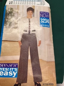 Butterick Sewing Pattern 3234 With Vintage Fabric- 'See &Sew" - Picture 1 of 8