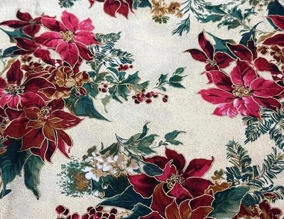 Holiday Poinsettia Cotton Fabric by Moda Fabrics BTHY - Image 1 of 4