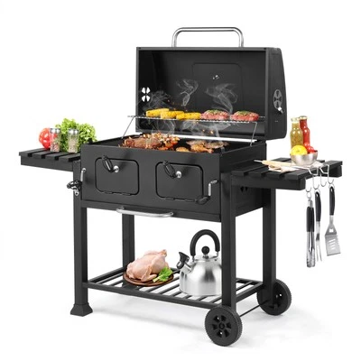 Outdoor Garden Heavy-Duty Oversize Charcoal Grill Liftable Barbecue Backyard - Image 1 of 4