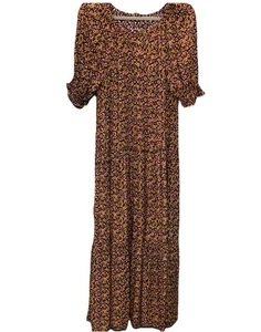 Schönes Sonmer Spanien Silvia Kleid schwarz Blumenmuster Midi Small - Bild 1 von 6