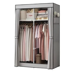 Armadio Guardaroba in Tessuto 2 Ante da Campeggio con Appendiabiti e Ripiani - Imagen 1 de 5