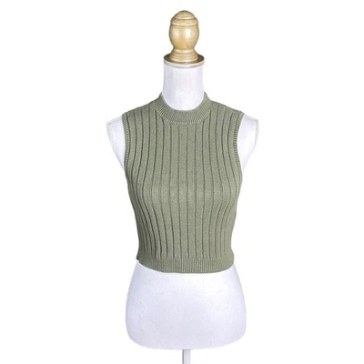 Colete Suéter Forever 21 Mock Neck - Verde Oliva - M - Imagem 1 de 4