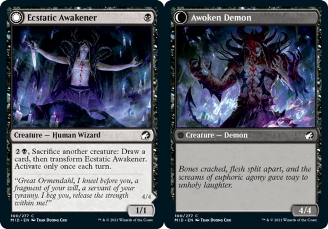 x1 Ecstatic Awakener // Awoken Demon - Innistrad: Midnight Hunt - NM - MTG - Image 1 of 1