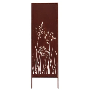 Sichtschutz Metall 160 cm x 50 cm Edelrost Rostoptik Sichtschutz für Garten Rost - Zdjęcie 1 z 3