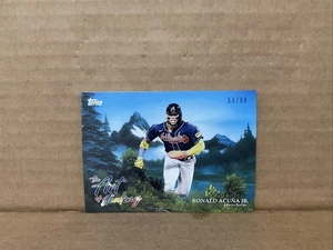 2025 Topps X Bob Ross Joy Arte de Robar Salpicaduras de Pintura Ronald Acuña Jr./99 - Imagen 1 de 5