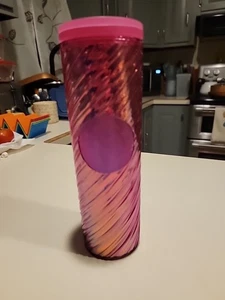 Starbucks 2022 Shiny Pink Tumbler 16oz EUC - Picture 1 of 9
