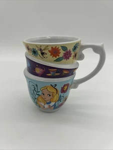 Alice in Wonderland Mug Design Three Stacked Tea Cups - Picture 1 of 5