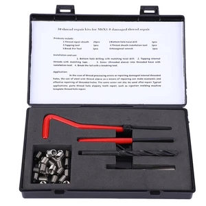 Kit de reparación de roscas de 30 piezas herramienta de inserción de grifo de acero inoxidable estable para métrico - Imagen 1 de 11