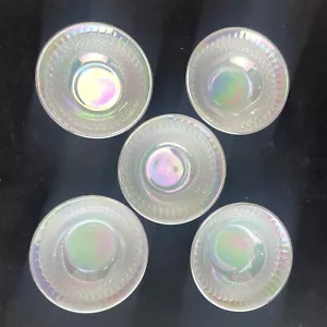 5 cuencos de postre Federal Glass Co blanco de vidrio de leche luna iridiscente brillo perla 5" - Imagen 1 de 14