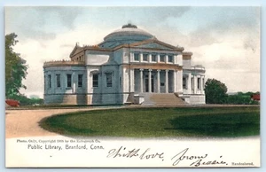 POSTCARD Public Library Branford Connecticut c1905 Handcolored - Picture 1 of 2