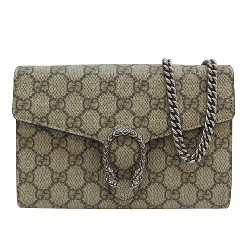 GUCCI GG Supreme Dioniso Catena Portafoglio Borsa a Tracolla Beige 401231
