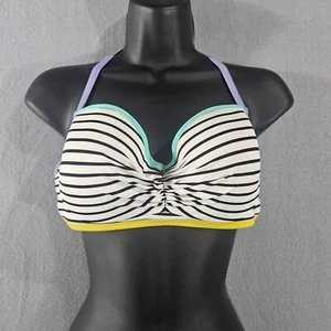 Victoria's Secret 34D The Getaway Halter Strappy Bikini Top Colorful 80's Style - Picture 1 of 3