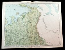 Map of Russia Archangel Vologda Nort East Russian Post WW1 Antique Large 1919