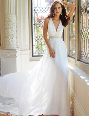 Top Abito da Sposa Vestito Sposa Babycat collection Scollo A V BC821 - Immagine 1 di 4