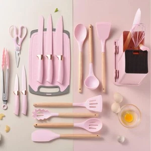 19 Pcs Silicone Cooking Utensil Kitchen Set Heat Resistant Nonstick Spatula Tool - Picture 1 of 7