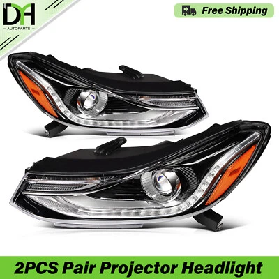 Black Pair Projector Headlights W/ LED DRL For 2017-2022 Chevy Chevrolet Trax - Image 1 of 4