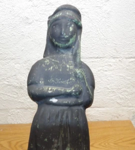 Bronze Egyptian Statue Sculpture Woman Girl Only Water Fountain Birdbath - Picture 1 of 6