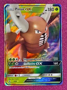 Juego de cartas coleccionables Pokémon Pinsir GX Hidden Fates 06/68 6 hologramas ultra raro básico 2019 casi nuevo - Imagen 1 de 2