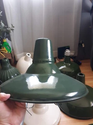 Antique Benjamin Porcelain and Enameled Factory Barn Pendant Light - Image 1 of 2