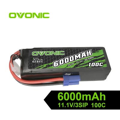 Ovonic 11,1 V 100C 6000mAh 3S LiPo Akku EC5 für  RC Auto ARRMA TYPHON Buggy 1/10 - Bild 1 von 4