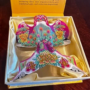 Cometa decorativa en miniatura china en caja de regalo pájaro y flores coleccionable - Imagen 1 de 4