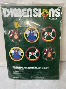 New Dimensions Bucilla Plasticpoint Christmas Cutouts Ornaments Kit Vintage 1984 - Picture 1 of 13
