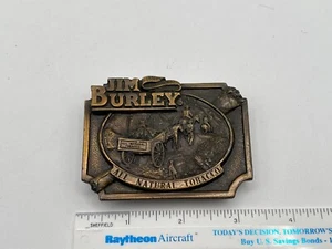 Vintage 1982 Siskiyou Jim Burley All Natural Tobacco Cigar Wagon Belt Buckle - Picture 1 of 3
