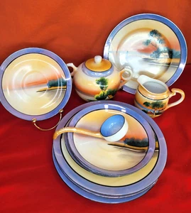 Juego de Lumbre De Colección Pintado a Mano Japón Tazón de Azúcar Platos Crema Cuchara Cisne - Imagen 1 de 44