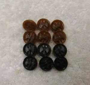 Lot Of 12 Rare Antique Vikings Medieval Double Axe Buttons. Bakelite? UNIQUE!! - Picture 1 of 7