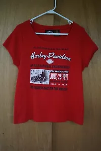 Vintage 1972 Harley-Davidson National Championship Bay Meadows Womens 1W T-Shirt - Picture 1 of 11