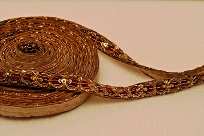 Vintage Parsi Gara Spitze Silber Gewinde Bestickt Rand Border Sari Core Stoff " - Bild 1 von 4