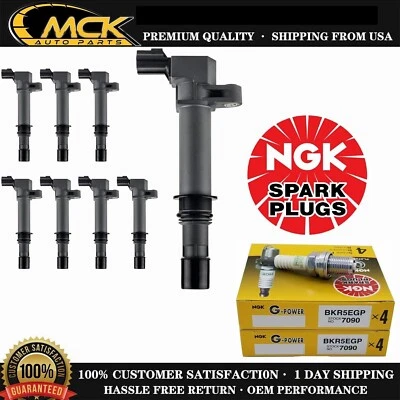 8x Ignition Coil + 8x NGK Spark Plug For Dodge Chrysler Aspen Ram 1500 4.7L V8 - Image 1 of 4