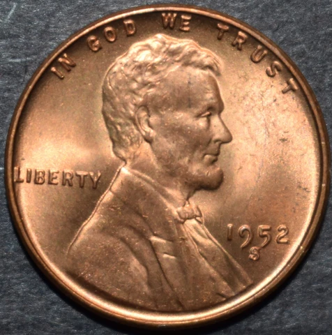 1952 S Lincoln Wheat Penny Choice BU Mint Luster Red Uncirculated Cent Cover