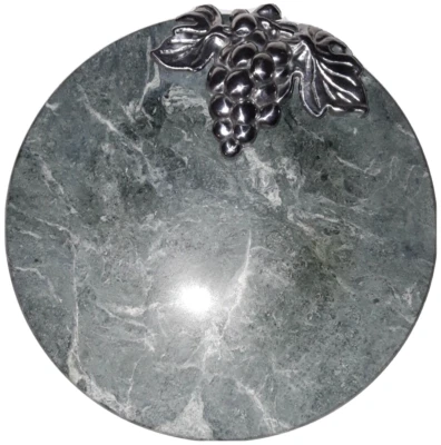 `12-дюймовый итальянский мраморный поднос для сыра/шаркутери/закусок - посеребренный виноград - Изображение 1 из 4