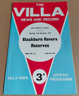 ASTON VILLA V  BLACKBURN ROVERS   -  11th NOV. 1967 - RESERVES -  CENTRAL LEAGUE