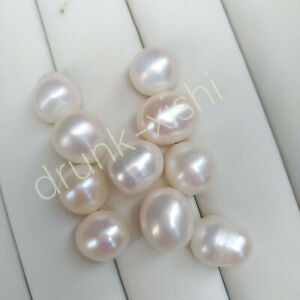 10pcs Bizarre About 9x13mm White South Sea Loose Pearl Half Drilled Universal