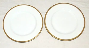 Crate & Barrel Monno Bangladesh TWO 8.1/4 in Salad Plates - White with Gold Trim - Picture 1 of 4