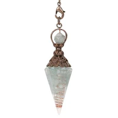 Retro Reiki Chakra Quartz Crystal Pendulum Healing Chips Stone Chain Pendant - Image 1 of 4