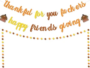 Friendsgiving Decorations Happy Friendsgiving Banner Thankful for You Banner Fri - Picture 1 of 12