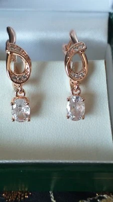 Orecchini vintage anni 90-90 in oro laminato 14 ct zirconi - marcati 585 RG - Immagine 1 di 4