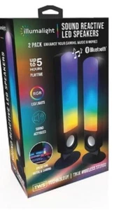 2pk Illumalight Sound Reactive LED Speaker Enhance Your Gaming, Music And Movies - Picture 1 of 2